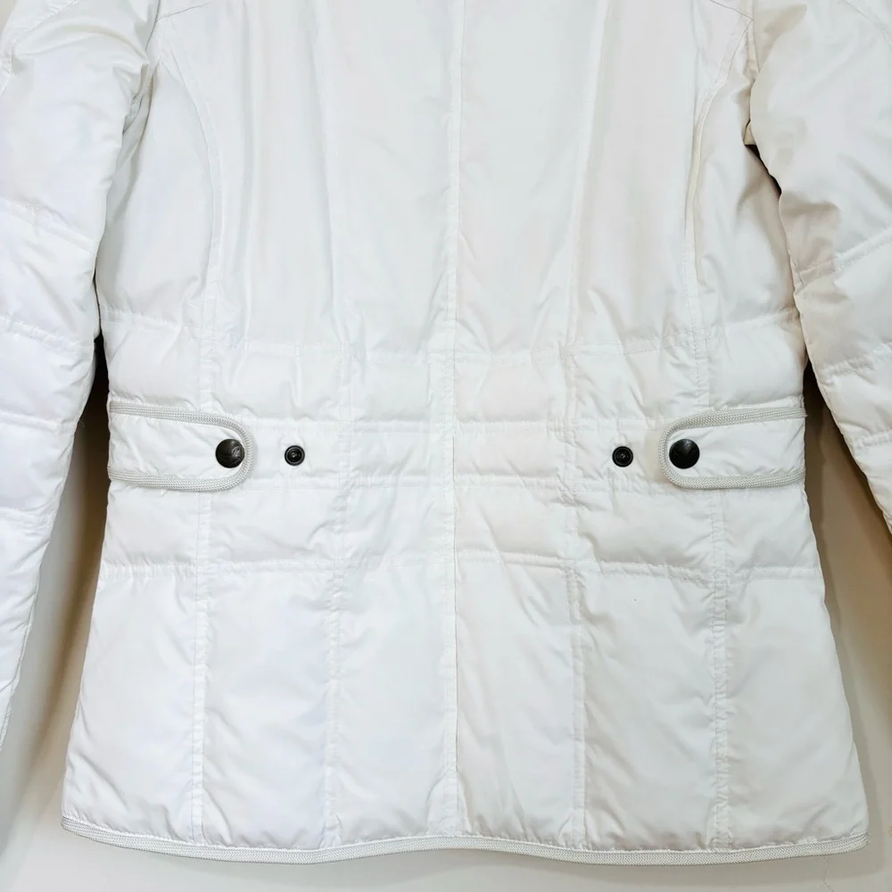 Eddie Bauer Y2K white sportsman goose down zip up quilted jacket puffer coat M/T